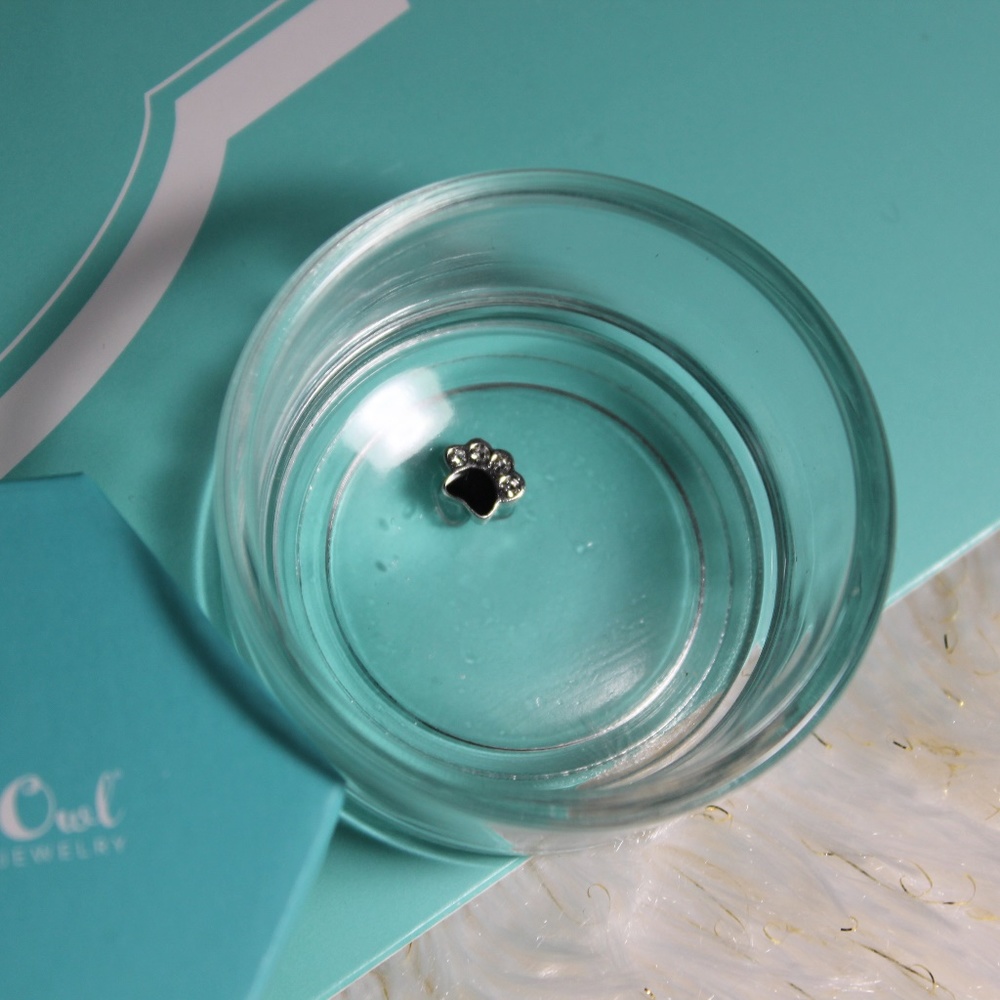 Dog paw floating charm